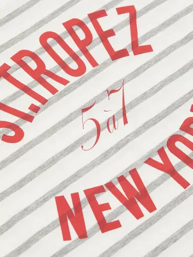 Cinq à Sept Women's St Tropez New York Striped Cotton T-Shirt - Grey Claret | Thumbnail 7 Cinq à Sept Women's St Tropez New York Striped Cotton T-Shirt - Grey Claret | Thumbnail 7
