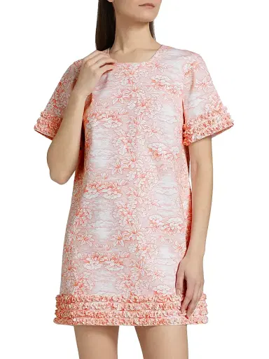 Cinq à Sept Women's Ashton Floral Stretch-Cotton Minidress - White Cherry Tomato | Thumbnail 3 Cinq à Sept Women's Ashton Floral Stretch-Cotton Minidress - White Cherry Tomato | Thumbnail 3