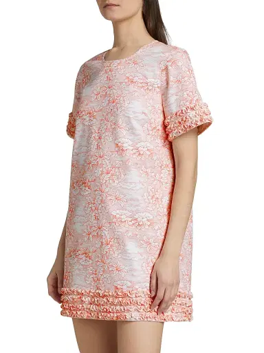 Cinq à Sept Women's Ashton Floral Stretch-Cotton Minidress - White Cherry Tomato | Thumbnail 4 Cinq à Sept Women's Ashton Floral Stretch-Cotton Minidress - White Cherry Tomato | Thumbnail 4