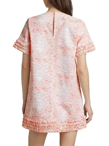 Cinq à Sept Women's Ashton Floral Stretch-Cotton Minidress - White Cherry Tomato | Thumbnail 5 Cinq à Sept Women's Ashton Floral Stretch-Cotton Minidress - White Cherry Tomato | Thumbnail 5