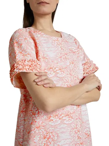 Cinq à Sept Women's Ashton Floral Stretch-Cotton Minidress - White Cherry Tomato | Thumbnail 6 Cinq à Sept Women's Ashton Floral Stretch-Cotton Minidress - White Cherry Tomato | Thumbnail 6