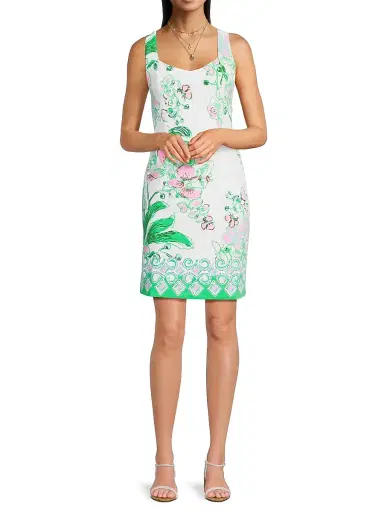 Lilly Pulitzer Women's Del Rey Orchids on the Avenue Shift Dress | Thumbnail 2 Lilly Pulitzer Women's Del Rey Orchids on the Avenue Shift Dress | Thumbnail 2