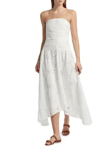 Ramy Brook Women's Blanca Flower Strapless Midi-Dress - White Flower | Thumbnail 2 Ramy Brook Women's Blanca Flower Strapless Midi-Dress - White Flower | Thumbnail 2