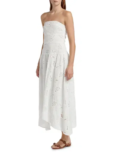 Ramy Brook Women's Blanca Flower Strapless Midi-Dress - White Flower | Thumbnail 4 Ramy Brook Women's Blanca Flower Strapless Midi-Dress - White Flower | Thumbnail 4
