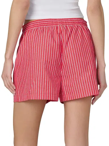 Joe's Jeans Women's The Boxer Pinstriped Cotton Shorts - Cherry Red White Stripe | Thumbnail 5 Joe's Jeans Women's The Boxer Pinstriped Cotton Shorts - Cherry Red White Stripe | Thumbnail 5