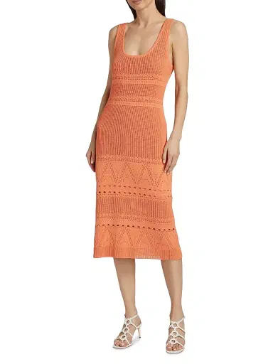 Kobi Halperin Women's Emerson Knit Midi-Dress - Coral | Thumbnail 3 Kobi Halperin Women's Emerson Knit Midi-Dress - Coral | Thumbnail 3