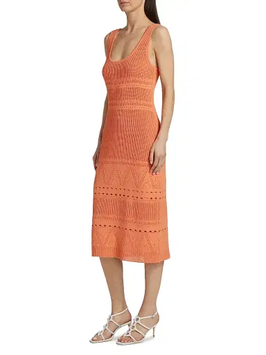 Kobi Halperin Women's Emerson Knit Midi-Dress - Coral | Thumbnail 4 Kobi Halperin Women's Emerson Knit Midi-Dress - Coral | Thumbnail 4