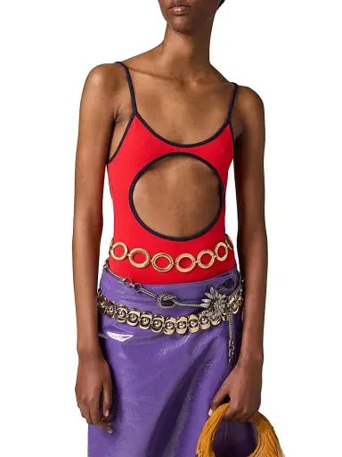 Miu Miu Women's Technical Knit Swimsuit - Red - Size 8 | Thumbnail 2 Miu Miu Women's Technical Knit Swimsuit - Red - Size 8 | Thumbnail 2
