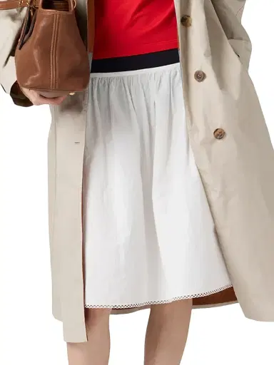 Miu Miu Women's Slubbed Poplin Skirt - White - Size 4 | Thumbnail 2 Miu Miu Women's Slubbed Poplin Skirt - White - Size 4 | Thumbnail 2