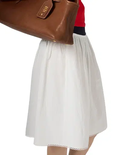 Miu Miu Women's Slubbed Poplin Skirt - White - Size 4 | Thumbnail 5 Miu Miu Women's Slubbed Poplin Skirt - White - Size 4 | Thumbnail 5