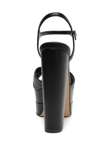 Schutz Women's Keefa High Leather Pumps - Black | Thumbnail 7 Schutz Women's Keefa High Leather Pumps - Black | Thumbnail 7