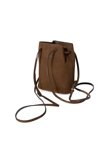 Miu Miu Women's Suede Pouch - Dark Brown | Thumbnail 2 Miu Miu Women's Suede Pouch - Dark Brown | Thumbnail 2