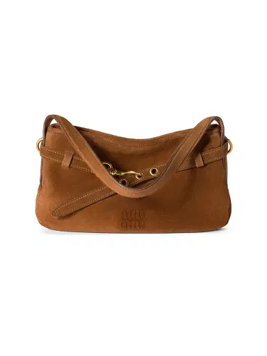 Miu Miu Women's Aventure Suede Bag - Brown | Thumbnail 1 Miu Miu Women's Aventure Suede Bag - Brown | Thumbnail 1