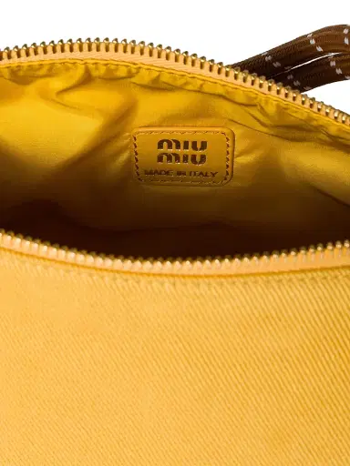 Miu Miu Women's Gabardine Pouch - Yellow | Thumbnail 4 Miu Miu Women's Gabardine Pouch - Yellow | Thumbnail 4