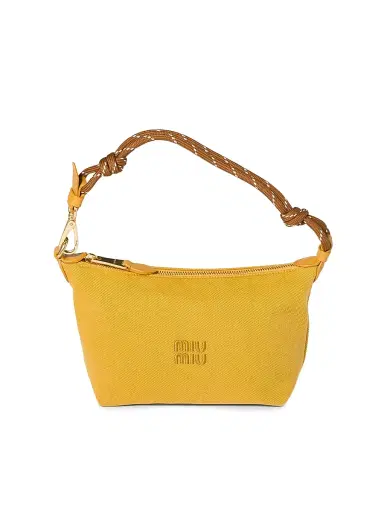 Miu Miu Women's Gabardine Pouch - Yellow | Thumbnail 1 Miu Miu Women's Gabardine Pouch - Yellow | Thumbnail 1