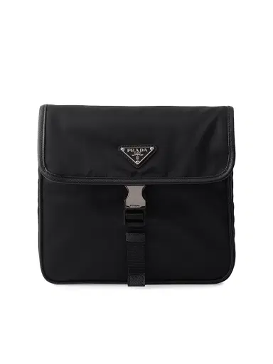 Prada Men's Re-Nylon and Saffiano Leather Shoulder Bag - Black | Thumbnail 1 Prada Men's Re-Nylon and Saffiano Leather Shoulder Bag - Black | Thumbnail 1