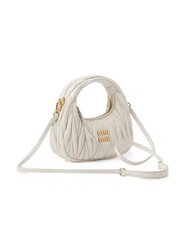 Miu Miu Women's Wander Matelassé Nappa Leather Hobo Mini-Bag | Thumbnail 3 Miu Miu Women's Wander Matelassé Nappa Leather Hobo Mini-Bag | Thumbnail 3