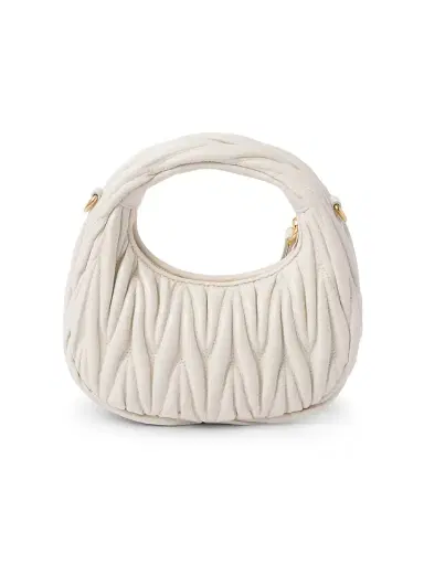 Miu Miu Women's Wander Matelassé Nappa Leather Hobo Mini-Bag | Thumbnail 4 Miu Miu Women's Wander Matelassé Nappa Leather Hobo Mini-Bag | Thumbnail 4