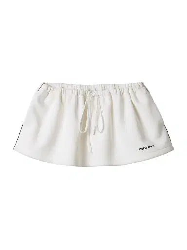 Miu Miu Women's Bonded Piqué and Technical Jersey Miniskirt - White | Thumbnail 1 Miu Miu Women's Bonded Piqué and Technical Jersey Miniskirt - White | Thumbnail 1