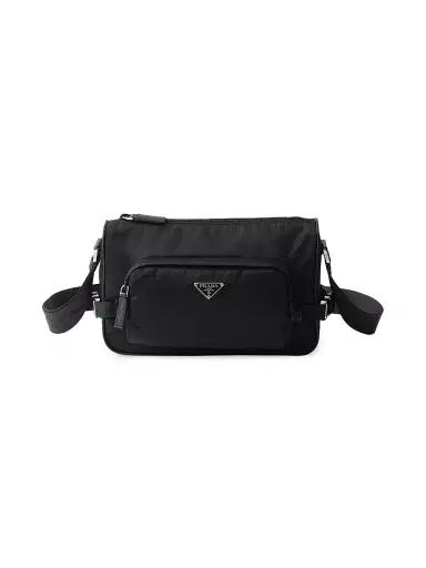 Prada Men's Re-Nylon and Saffiano Leather Shoulder Bag - Black | Thumbnail 1 Prada Men's Re-Nylon and Saffiano Leather Shoulder Bag - Black | Thumbnail 1