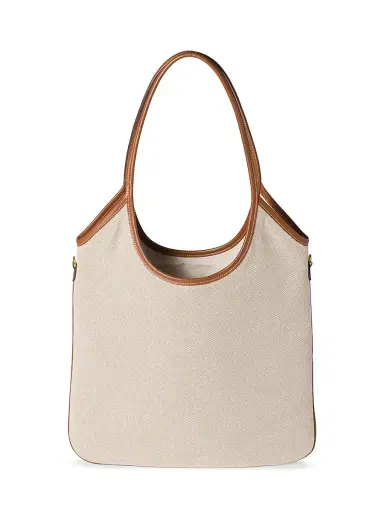 Miu Miu Women's Ivy Canvas and Leather Tote Bag - Beige Khaki | Thumbnail 3 Miu Miu Women's Ivy Canvas and Leather Tote Bag - Beige Khaki | Thumbnail 3