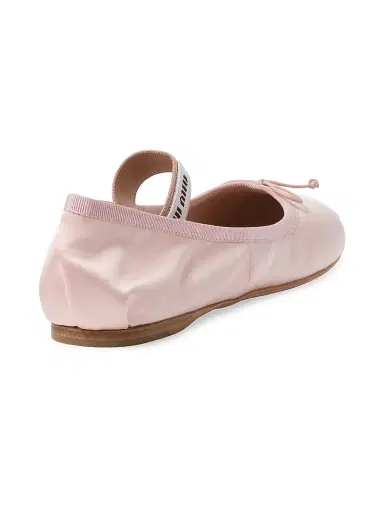 Miu Miu Women's Satin Ballerinas - Pink | Thumbnail 2 Miu Miu Women's Satin Ballerinas - Pink | Thumbnail 2