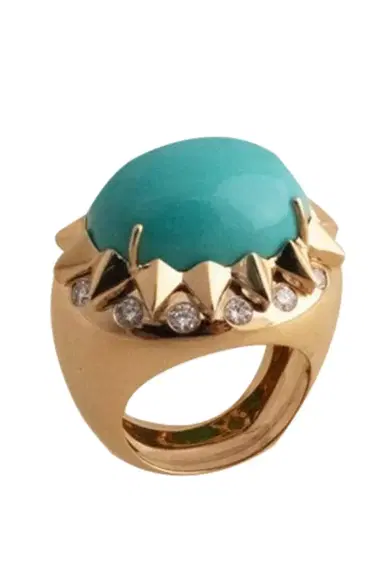 TONY DUQUETTE Turquoise Diamond Ring | Thumbnail 1 TONY DUQUETTE Turquoise Diamond Ring | Thumbnail 1