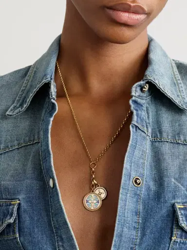 Foundrae Reverie & Internal Compass 18-karat Gold, Ceramic And Diamond Necklace | Thumbnail 2 Foundrae Reverie & Internal Compass 18-karat Gold, Ceramic And Diamond Necklace | Thumbnail 2