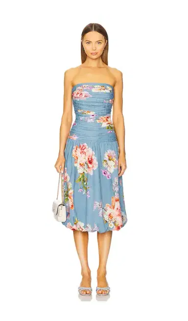 Hemant & Nandita Ruched Midi Dress | Thumbnail 1 Hemant & Nandita Ruched Midi Dress | Thumbnail 1