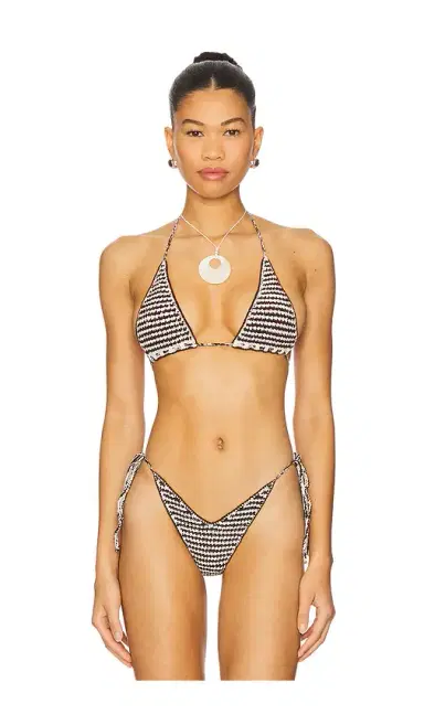 Indah Shilo Two-Color Triangle Bikini Top | Thumbnail 1 Indah Shilo Two-Color Triangle Bikini Top | Thumbnail 1