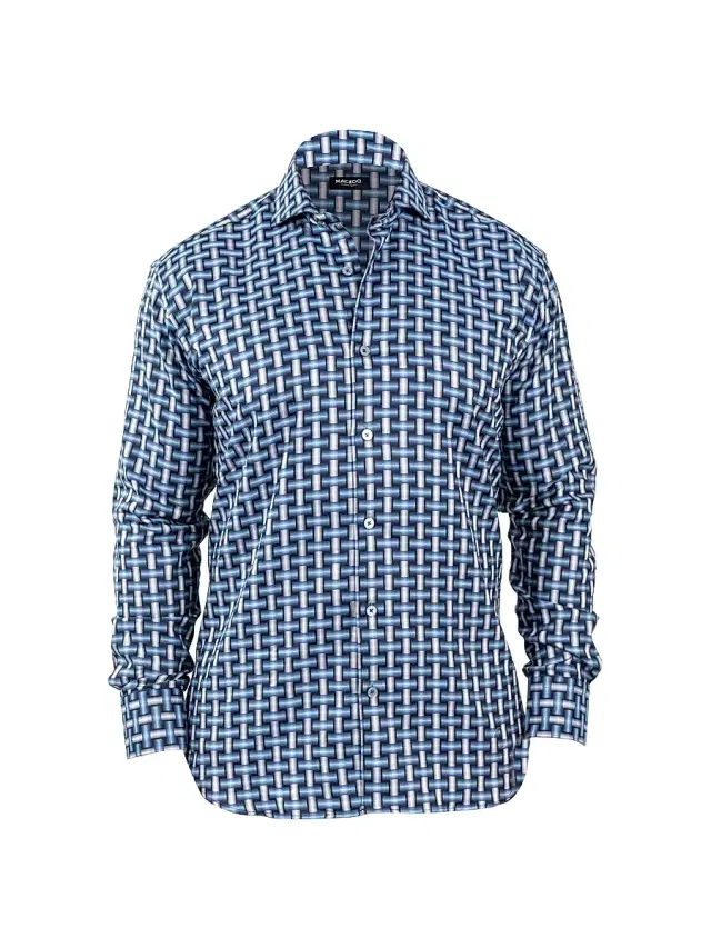 Men's Einstein Jacq Digi Weave Shirt - Blue Men's Einstein Jacq Digi Weave Shirt - Blue