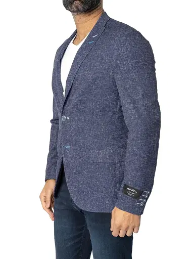 Maceoo Men's Unconstructed Descartes Blazer - Blue | Thumbnail 3 Maceoo Men's Unconstructed Descartes Blazer - Blue | Thumbnail 3