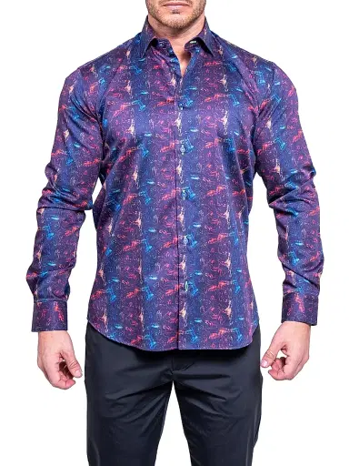 Maceoo Men's Fibonacci Resistance Shirt - Blue Purple - Size Medium | Thumbnail 2 Maceoo Men's Fibonacci Resistance Shirt - Blue Purple - Size Medium | Thumbnail 2
