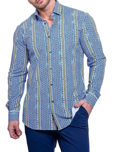 Maceoo Men's Fibonacci Resistance Shirt - Blue | Thumbnail 3 Maceoo Men's Fibonacci Resistance Shirt - Blue | Thumbnail 3