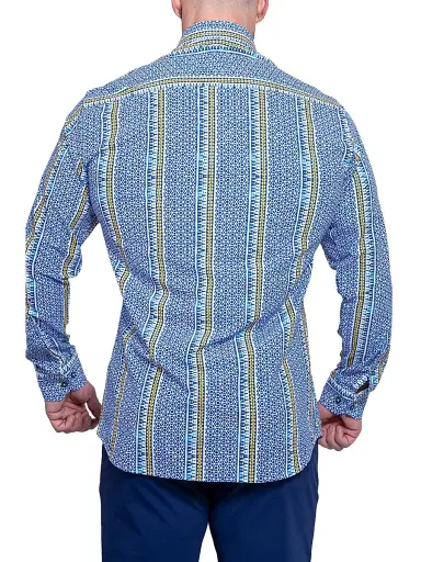 Maceoo Men's Fibonacci Resistance Shirt - Blue | Thumbnail 4 Maceoo Men's Fibonacci Resistance Shirt - Blue | Thumbnail 4