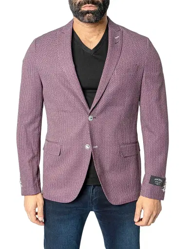 Maceoo Men's Unconstructed French Blazer - Red | Thumbnail 2 Maceoo Men's Unconstructed French Blazer - Red | Thumbnail 2