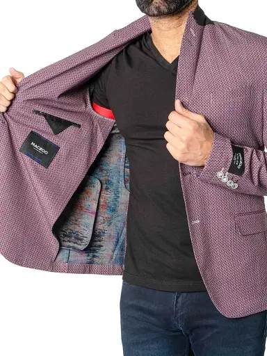 Maceoo Men's Unconstructed French Blazer - Red | Thumbnail 8 Maceoo Men's Unconstructed French Blazer - Red | Thumbnail 8