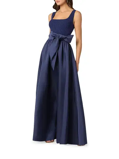 Shoshanna Women's Mercer Mikado-Knit Maxi Dress - Navy | Thumbnail 3 Shoshanna Women's Mercer Mikado-Knit Maxi Dress - Navy | Thumbnail 3