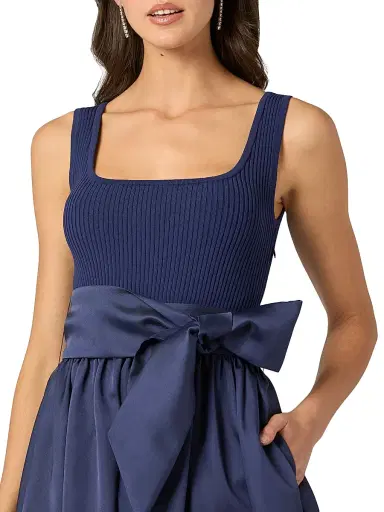 Shoshanna Women's Mercer Mikado-Knit Maxi Dress - Navy | Thumbnail 5 Shoshanna Women's Mercer Mikado-Knit Maxi Dress - Navy | Thumbnail 5