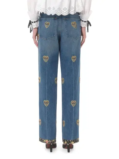 Valentino Garavani Women's Embroidered Denim Pants - Blue - Size 25 | Thumbnail 4 Valentino Garavani Women's Embroidered Denim Pants - Blue - Size 25 | Thumbnail 4
