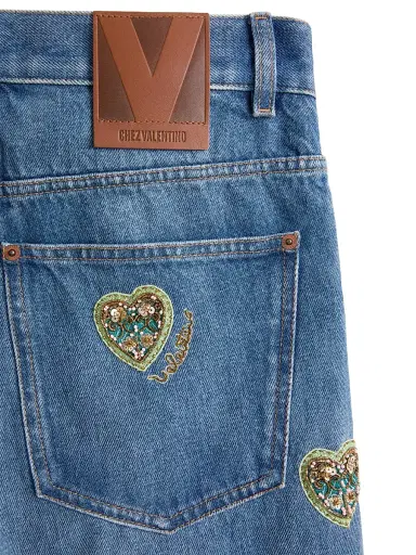 Valentino Garavani Women's Embroidered Denim Pants - Blue - Size 25 | Thumbnail 5 Valentino Garavani Women's Embroidered Denim Pants - Blue - Size 25 | Thumbnail 5
