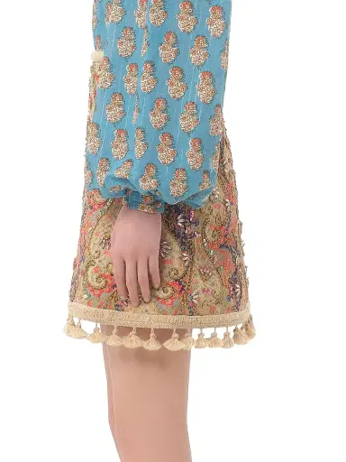 Valentino Garavani Women's Embroidered Skirt on Piquet | Thumbnail 4 Valentino Garavani Women's Embroidered Skirt on Piquet | Thumbnail 4