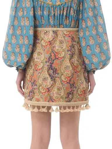 Valentino Garavani Women's Embroidered Skirt on Piquet | Thumbnail 5 Valentino Garavani Women's Embroidered Skirt on Piquet | Thumbnail 5