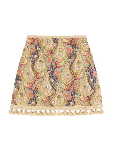 Valentino Garavani Women's Embroidered Skirt on Piquet | Thumbnail 1 Valentino Garavani Women's Embroidered Skirt on Piquet | Thumbnail 1