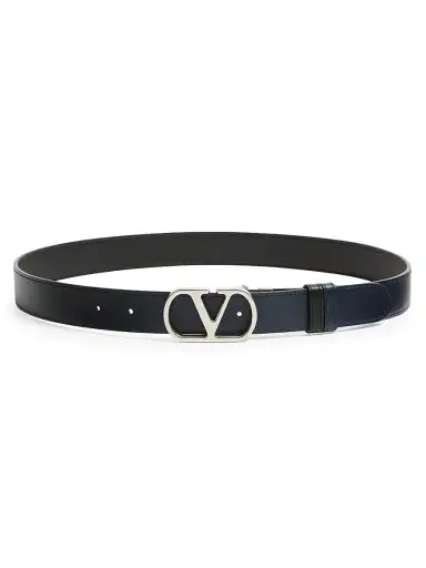 Valentino Garavani Men's Vlogo Signature Reversible Shiny Calfskin Belt 30MM | Thumbnail 5 Valentino Garavani Men's Vlogo Signature Reversible Shiny Calfskin Belt 30MM | Thumbnail 5