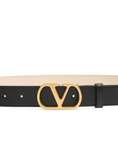 Valentino Garavani Women's Vlogo Signature Reversible Shiny Calfskin Belt 30MM - Black Butter - Size Large | Thumbnail 4 Valentino Garavani Women's Vlogo Signature Reversible Shiny Calfskin Belt 30MM - Black Butter - Size Large | Thumbnail 4