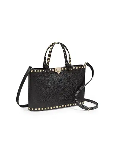 Valentino Women's Rockstud Small Shopping Bag in Grainy Calfskin | Thumbnail 3 Valentino Women's Rockstud Small Shopping Bag in Grainy Calfskin | Thumbnail 3