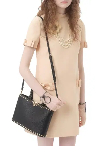 Valentino Women's Rockstud Small Shopping Bag in Grainy Calfskin | Thumbnail 8 Valentino Women's Rockstud Small Shopping Bag in Grainy Calfskin | Thumbnail 8