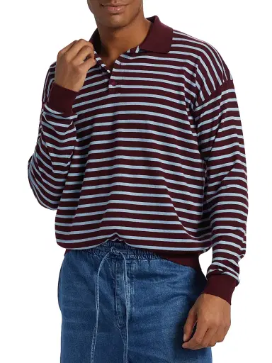 Loewe Men's x Paula's Ibiza Long-Sleeve Polo Sweater | Thumbnail 3 Loewe Men's x Paula's Ibiza Long-Sleeve Polo Sweater | Thumbnail 3