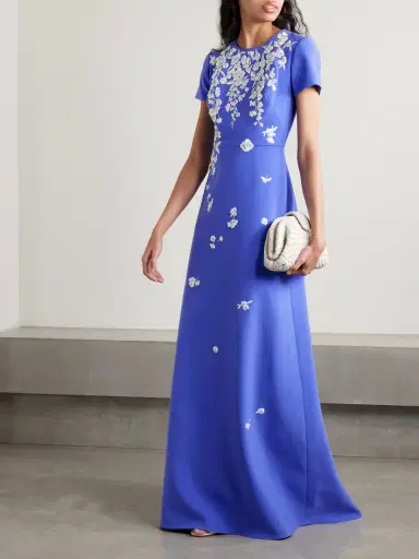Carolina Herrera Appliquéd Embellished Crepe Gown | Thumbnail 2 Carolina Herrera Appliquéd Embellished Crepe Gown | Thumbnail 2